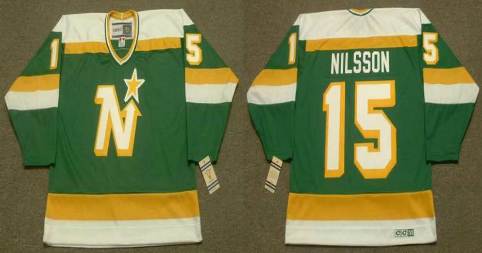 2019 Men Dallas Stars #15 Nilsson Green CCM NHL jerseys